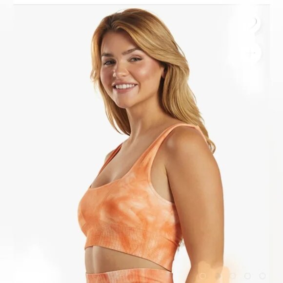 Orange FP Movement Good Karma Square-Neck Tie Dye Bra M/L - Picture 6 of 9